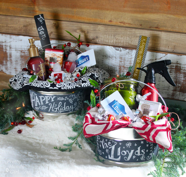 chalkboard paint buckets for gift giving