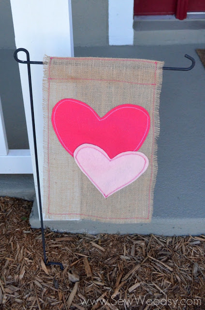 Valentine Burlap Flag