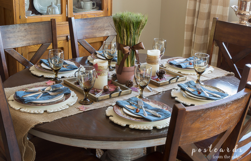 Natural Rustic Thanksgiving Tablescape-PostcardsFromTheRidge