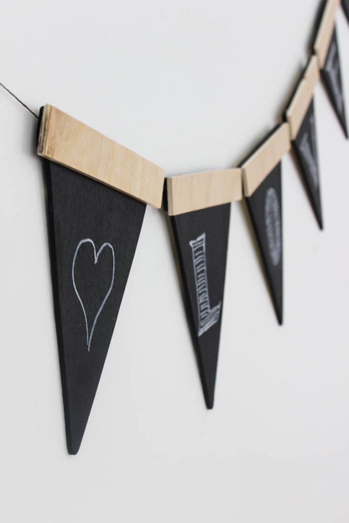 chalkboard paint project Wooden party banner 