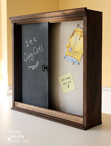 chalkboard paint project - rustic wall organization box 