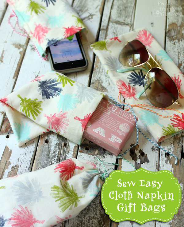 Sew Easy Anthropologie Cloth Napkin Gift Bags | Pretty Handy Girl