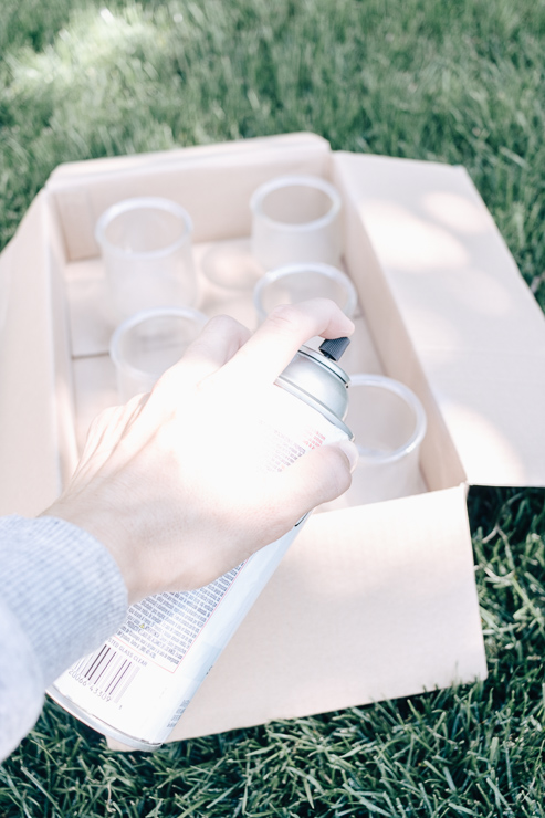 Spray jars until evenly covered