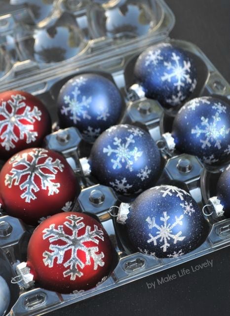 use plastic apple holders for ornament storage by make life lovely