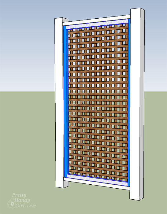 secured-lattice fence section