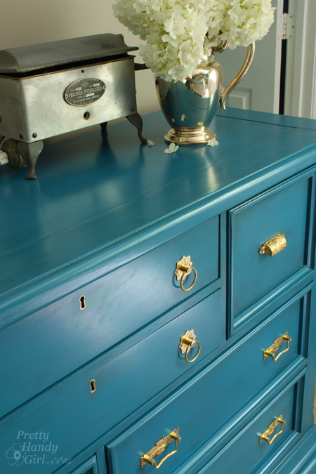 Pine Aqua Dresser Makeover