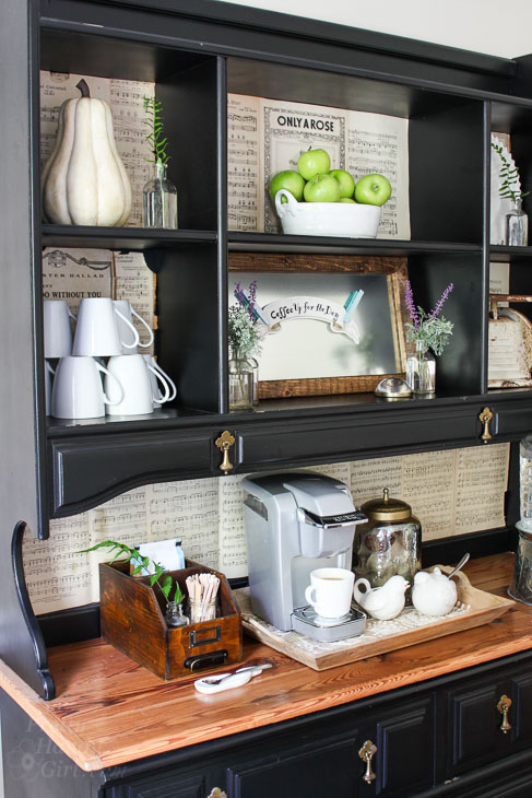 Coffee bar decorated for fall