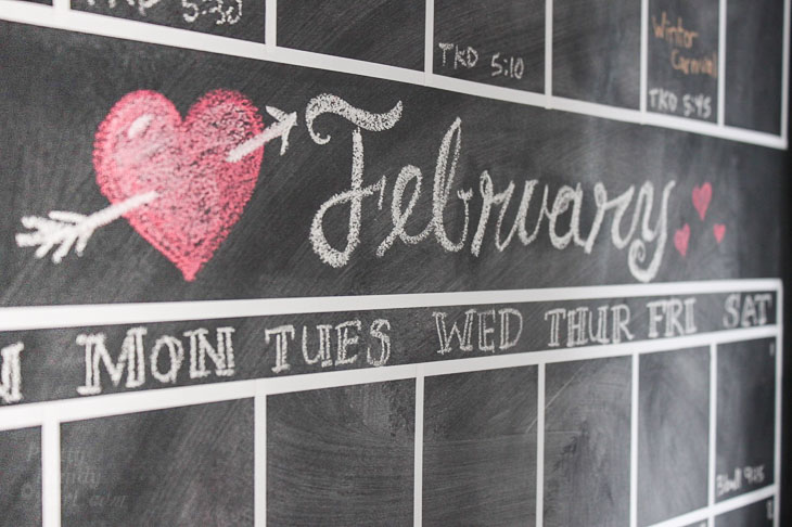 February Chalkboard Calendar month