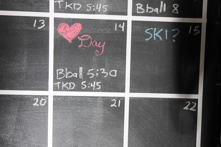 close up chalkboard calendar day