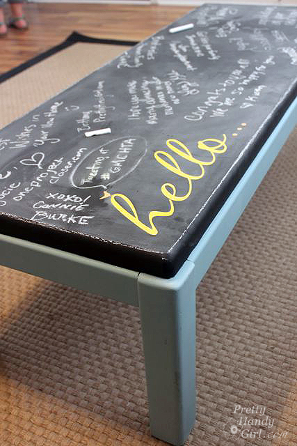 chalkboard paint projects - chalkboard coffee table