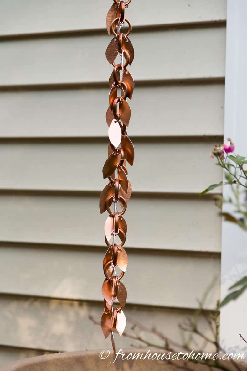 how to make a beautiful copper rain chain