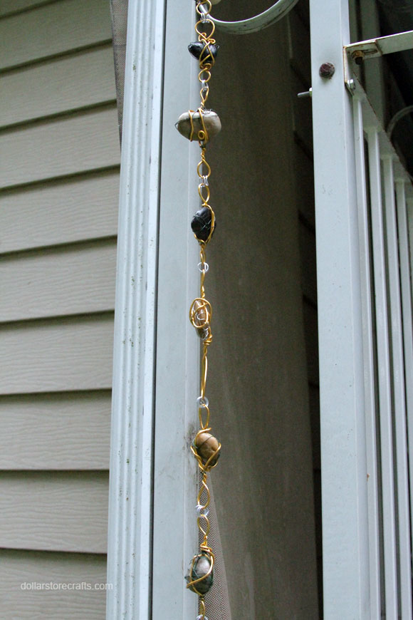 wrapped rock rain chain