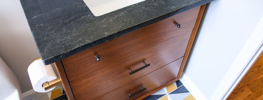 Turning a Mid-Century Modern Dresser into a Bathroom Vanity