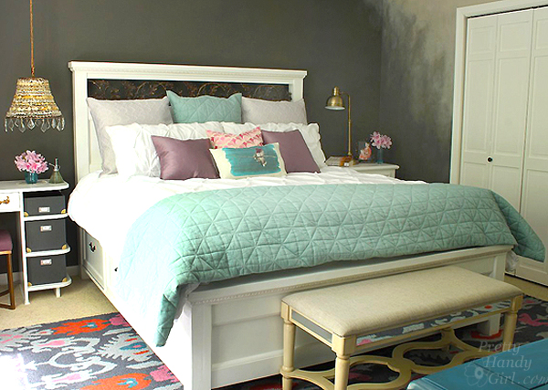 Modified King Size Farmhouse Bed with Storage Drawers | Pretty Handy Girl