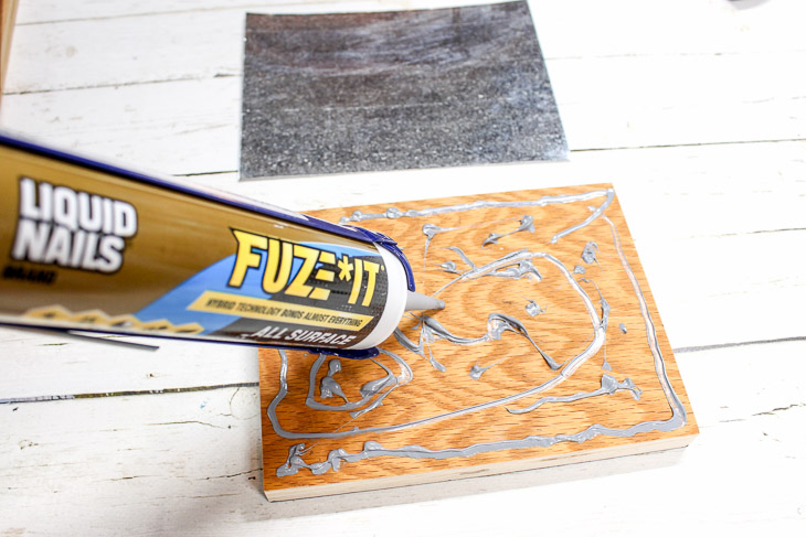 5. Add Construction Adhesive to wood base