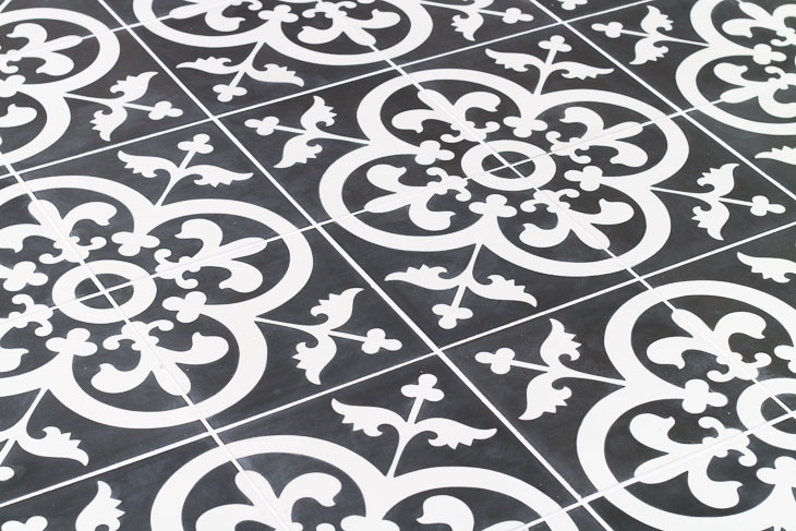 Avington Black & White Cement Tiles from TheBuilderDepot.com