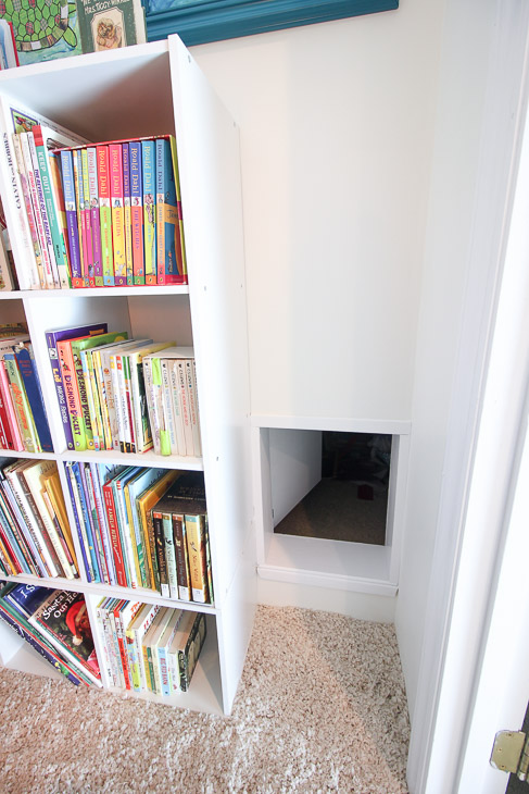 Childrens' Closet Library with Secret Pass Through | Pretty Handy Girl