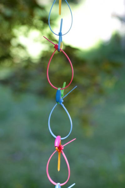 neon zip ties rain chain