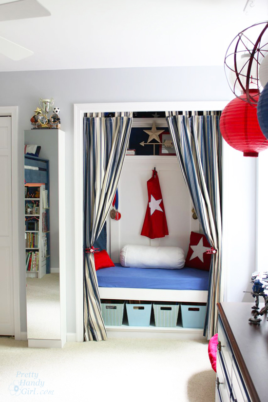 Boy's Red, White & Blue Themed Room | Pretty Handy Girl