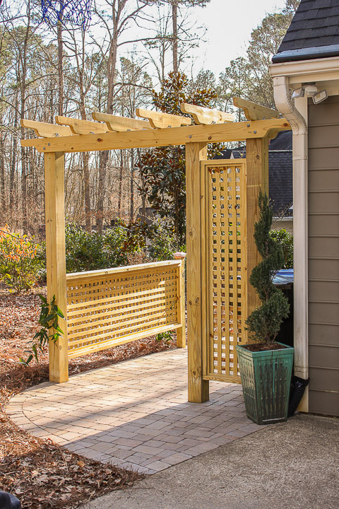 Build a Pergola with Trellis to Screen Your Trash Cans | Pretty Handy Girl