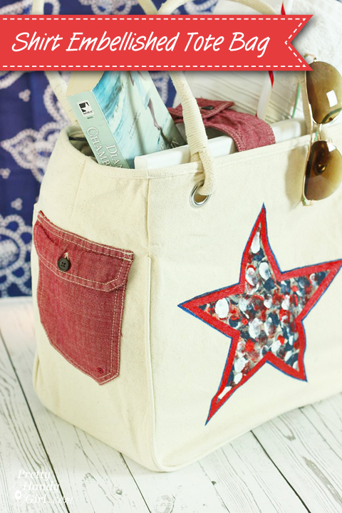 Shirt Embellished Tote Bag