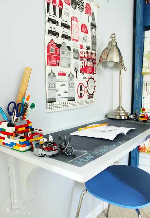 chalkboard paint vertical wall mounted desk