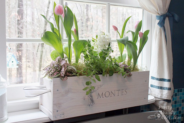 white washed window box